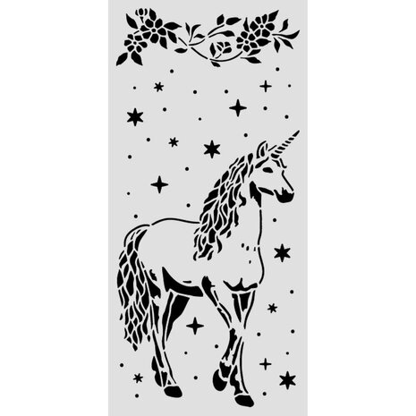 Stamperia Wonderland Thick Stencils 12x25cm Unicorn (KSTDL162)