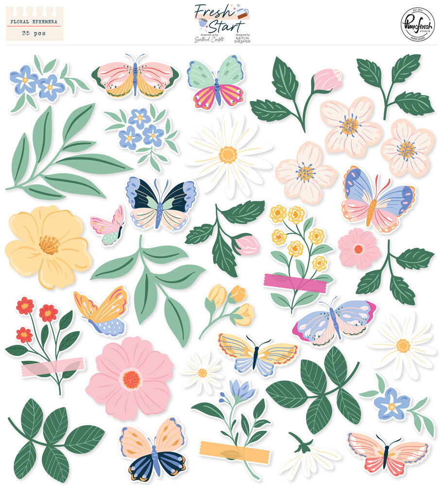 Pinkfresh Studio Fresh Start Floral Ephemera (320326) Pinkfresh Studio Fresh Start Floral Ephemera (320326)