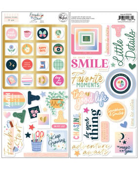 Pinkfresh Studio PRE-ORDER Fresh Start Chipboard Stickers (320226)
