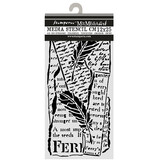 Stamperia All Around Thick Stencils 12x25cm Letter and Feathers (KSTDL159)