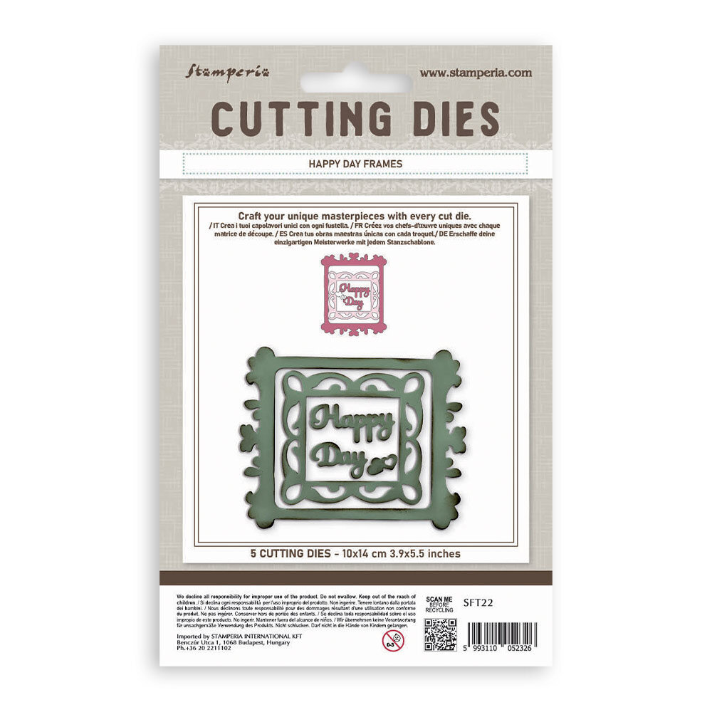 Stamperia All Around Cutting Dies A6 Happy Day Frames (SFT22) Stamperia All Around Cutting Dies A6 Happy Day Frames (SFT22)