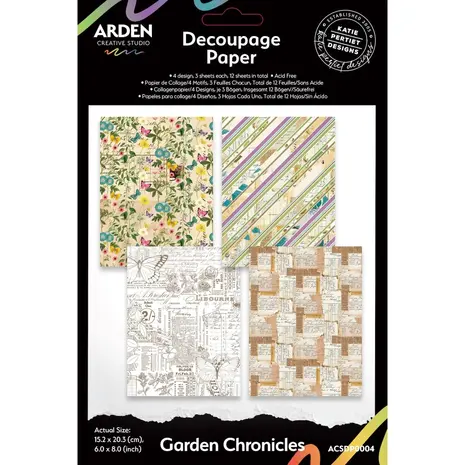 Arden Creative Studio PRE-ORDER Garden Chronicles 6x8 Inch Decoupage Paper (ACSDP0004) Arden Creative Studio PRE-ORDER Garden Chronicles 6x8 Inch Decoupage Paper (ACSDP0004)