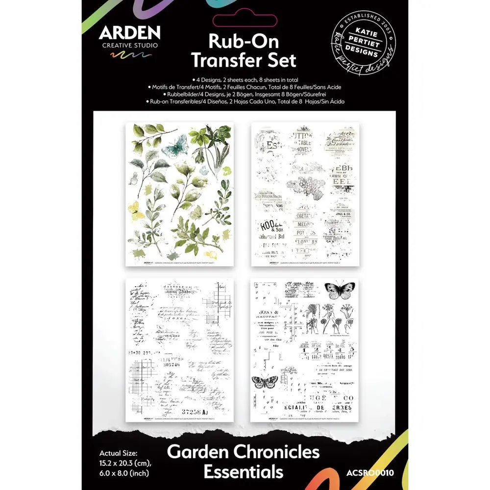 Arden Creative Studio PRE-ORDER Garden Chronicles Essentials 6x8 Inch Rub-On Transfer Set (ACSRO0010) Arden Creative Studio PRE-ORDER Garden Chronicles Essentials 6x8 Inch Rub-On Transfer Set (ACSRO0010)