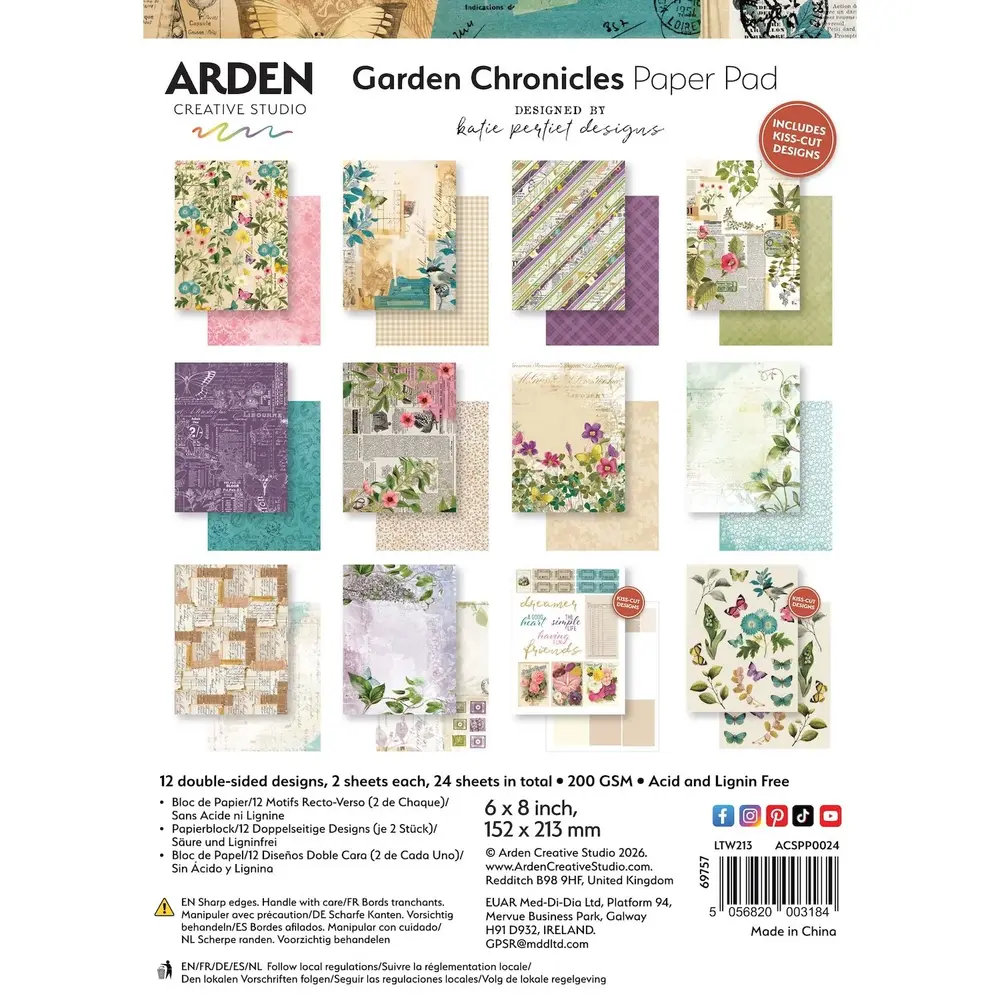 Arden Creative Studio PRE-ORDER Garden Chronicles 6x8 Inch Paper Pad (ACSPP0024) Arden Creative Studio PRE-ORDER Garden Chronicles 6x8 Inch Paper Pad (ACSPP0024)
