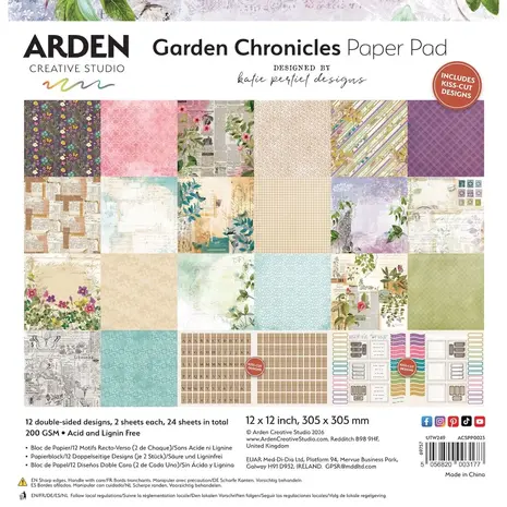 Arden Creative Studio PRE-ORDER Garden Chronicles 12x12 Inch Paper Pad (ACSPP0023)