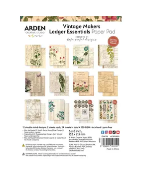 Arden Creative Studio PRE-ORDER Vintage Makers 6x8 Inch Paper Pad (ACSPP0025)