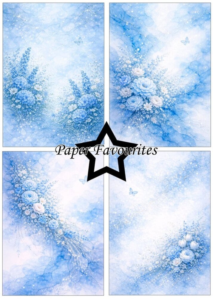 Paper Favourites Alcohol Ink Blue Sky Cascade A5 Paper Pack (PFA221)