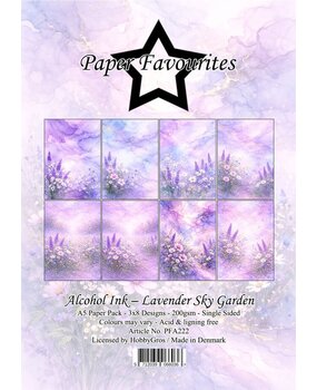 Paper Favourites Alcohol Ink Lavender Sky Garden A5 Paper Pack (PFA222)