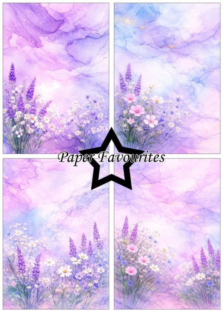 Paper Favourites Alcohol Ink Lavender Sky Garden A5 Paper Pack (PFA222)