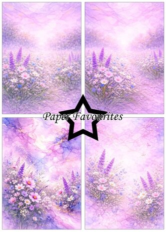 Paper Favourites Alcohol Ink Lavender Sky Garden A5 Paper Pack (PFA222)