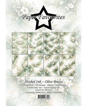 Paper Favourites Alcohol Ink Olive Breeze A5 Paper Pack (PFA223)