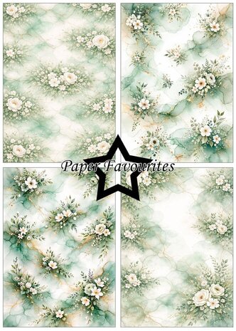 Paper Favourites Alcohol Ink Olive Breeze A5 Paper Pack (PFA223)