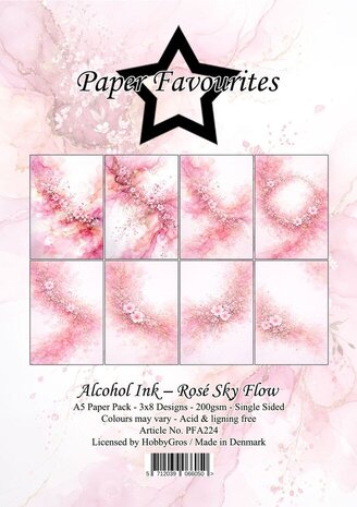 Paper Favourites Alcohol Ink Rosé Sky Flow A5 Paper Pack (PFA224)