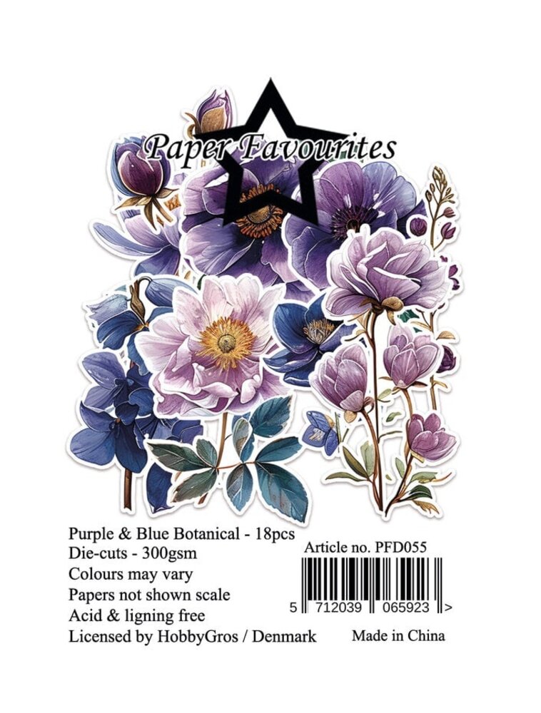 Paper Favourites Die-Cuts Purple & Blue Botanical (PFD055)