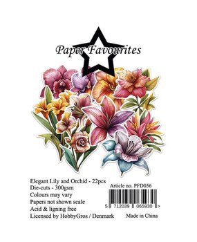 Paper Favourites Die-Cuts Elegant Lily and Orchid (PFD056)