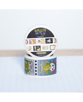 Lettoon Green Witch Stamps Washi Tape 25mm