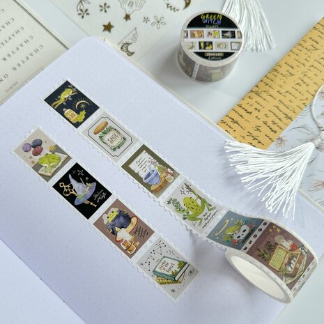 Lettoon Green Witch Stamps Washi Tape 25mm