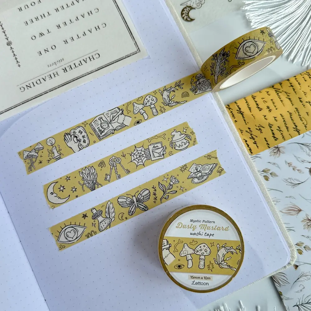 Lettoon Dusty Mustard Washi Tape 15mm