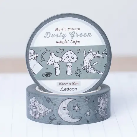 Lettoon Dusty Green Washi Tape 15mm