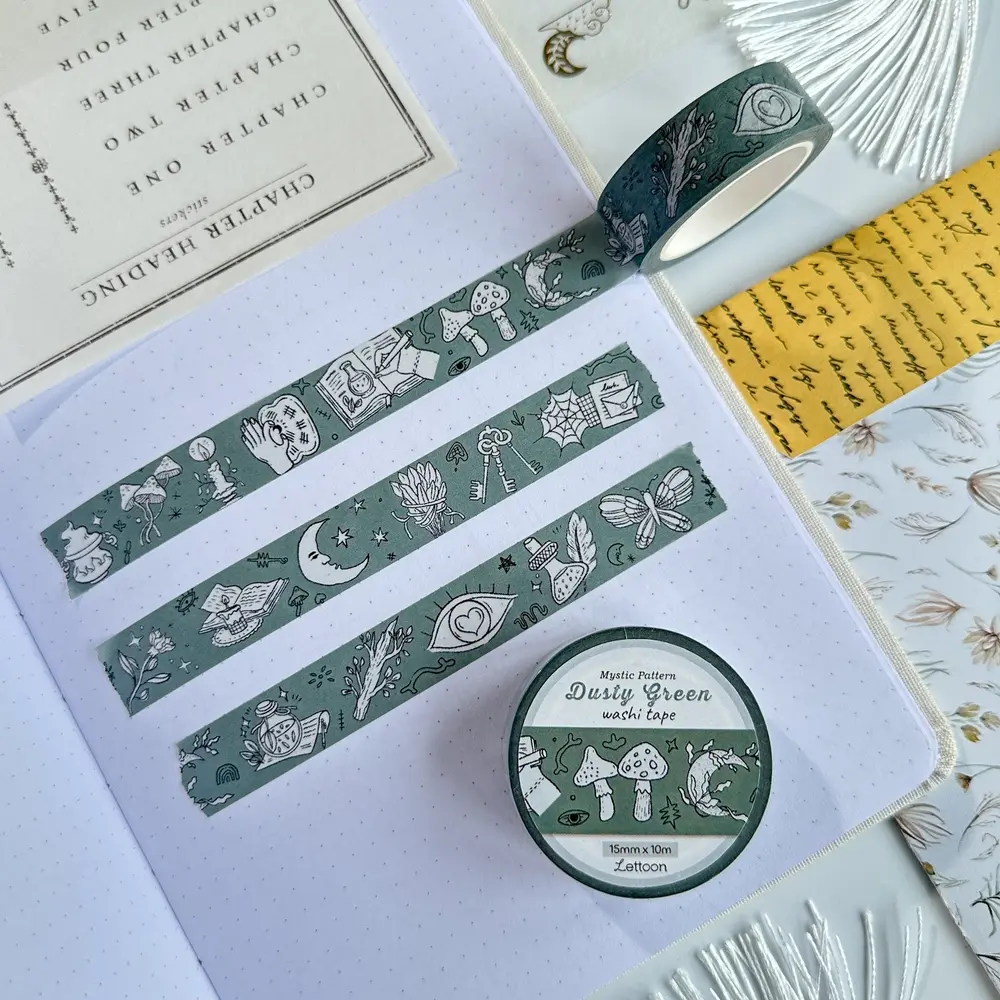 Lettoon Dusty Green Washi Tape 15mm