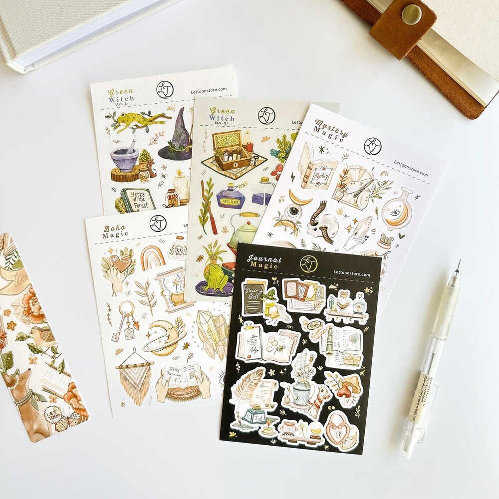 Lettoon Journal in a Magical Time Sticker Sheet