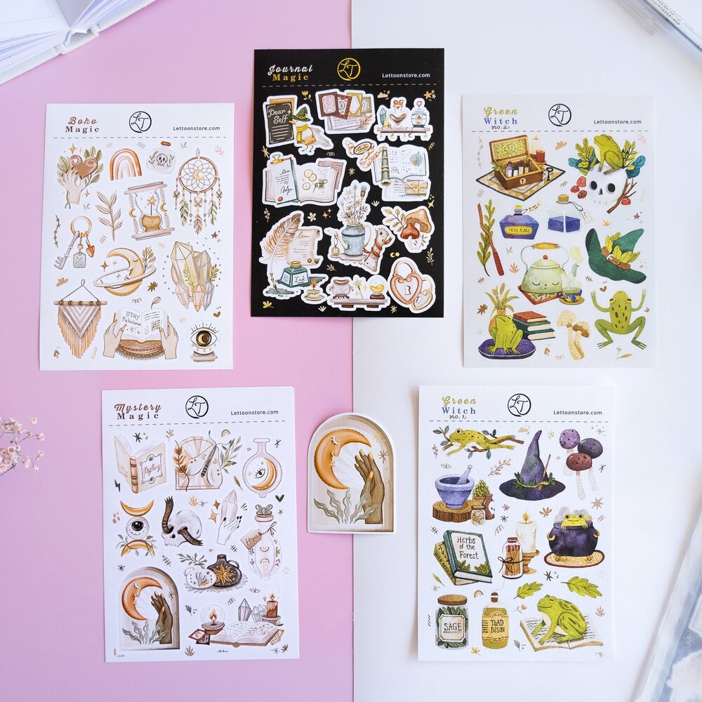 Lettoon Journal in a Magical Time Sticker Sheet
