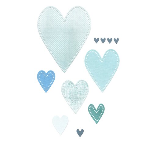 Sizzix PRE-ORDER Eileen Hull Framelits Die Set Stitched Hearts (666813)