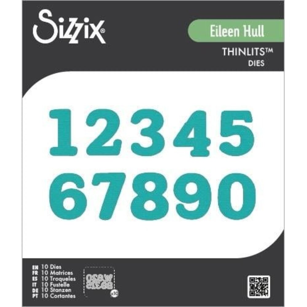 Sizzix PRE-ORDER Eileen Hull Thinlits Die Set Nora Numbers (667066)