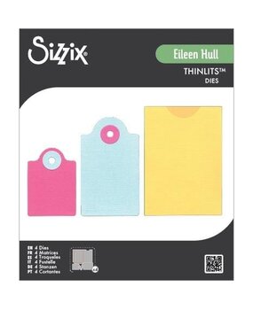 Sizzix PRE-ORDER Eileen Hull Thinlits Die Set Ephemera Pocket & Tags (667068)