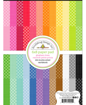 Doodlebug Design Inc. PRE-ORDER Gingham-Linen Rainbow 6x8 Inch Petite Prints Paper Pad (9055)