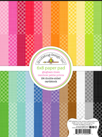 Doodlebug Design Inc. Gingham-Linen Rainbow 6x8 Inch Petite Prints Paper Pad (9055) Doodlebug Design Inc. Gingham-Linen Rainbow 6x8 Inch Petite Prints Paper Pad (9055)