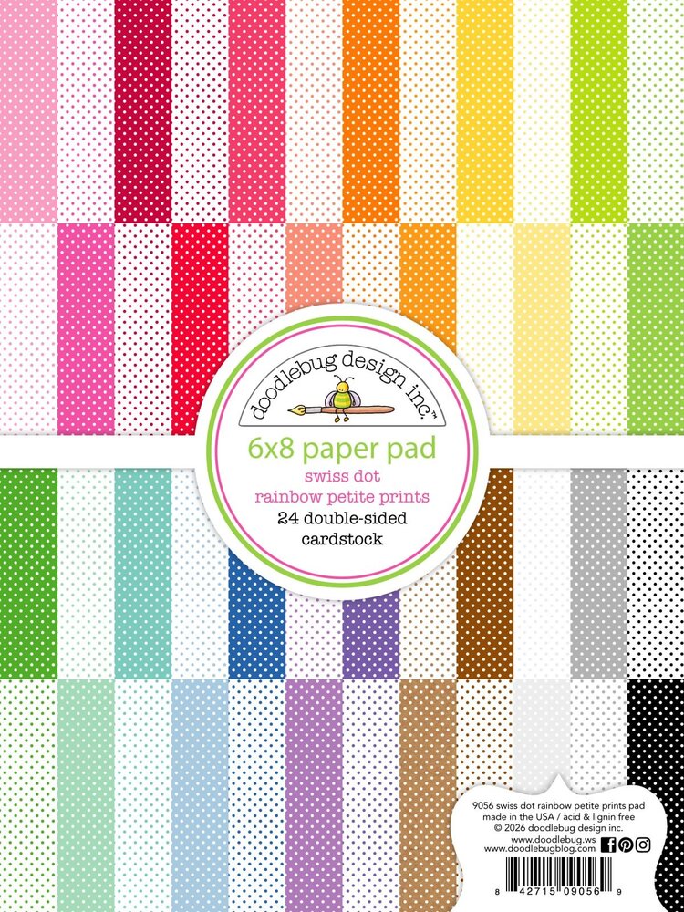 Doodlebug Design Inc. Swiss-Dot Rainbow 6x8 Inch Petite Prints Paper Pad (9056) Doodlebug Design Inc. Swiss-Dot Rainbow 6x8 Inch Petite Prints Paper Pad (9056)
