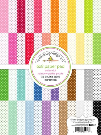Doodlebug Design Inc. Swiss-Dot Rainbow 6x8 Inch Petite Prints Paper Pad (9056) Doodlebug Design Inc. Swiss-Dot Rainbow 6x8 Inch Petite Prints Paper Pad (9056)