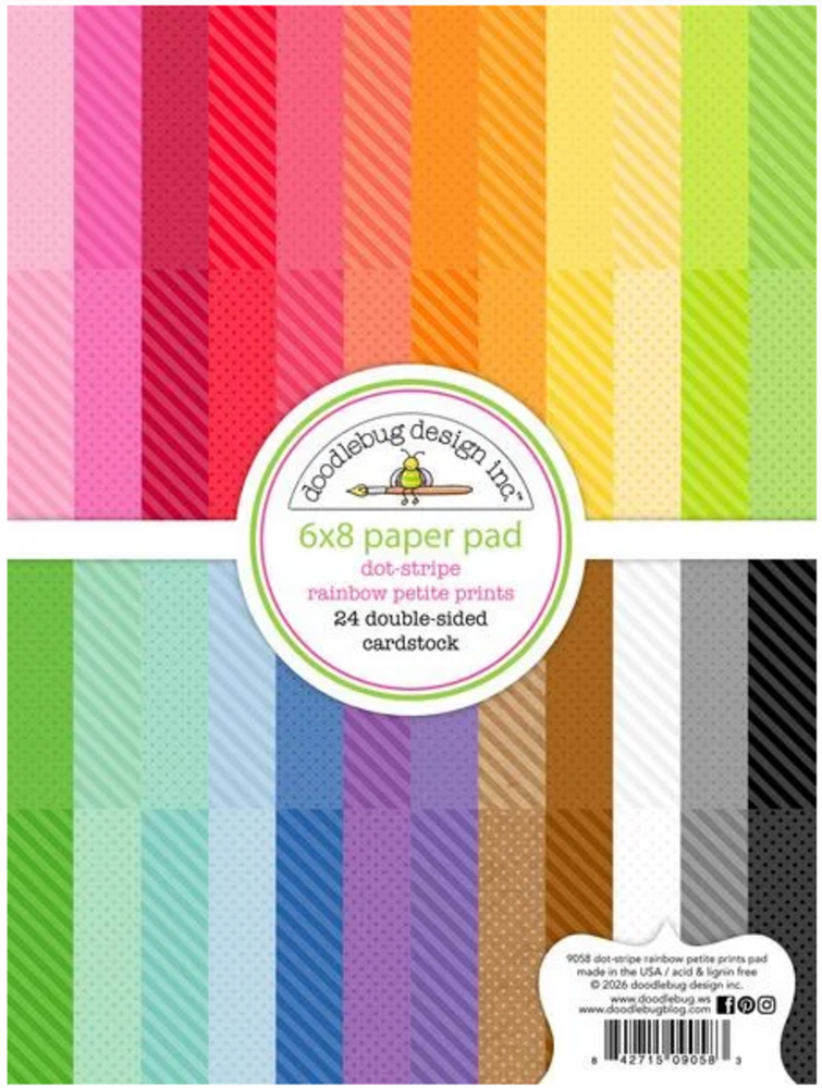 Doodlebug Design Inc. Dot-Stripe Rainbow 6x8 Inch Petite Prints Paper Pad (9058) Doodlebug Design Inc. Dot-Stripe Rainbow 6x8 Inch Petite Prints Paper Pad (9058)