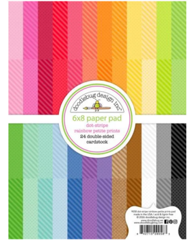 Doodlebug Design Inc. PRE-ORDER Dot-Stripe Rainbow 6x8 Inch Petite Prints Paper Pad (9058)