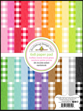 Doodlebug Design Inc. Buffalo Check-Wood Grain Rainbow 6x8 Inch Petite Prints Paper Pad (9059) Doodlebug Design Inc. Buffalo Check-Wood Grain Rainbow 6x8 Inch Petite Prints Paper Pad (9059)