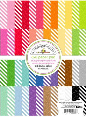 Doodlebug Design Inc. Candy Stripe-Sprinkles Rainbow 6x8 Inch Petite Prints Paper Pad (9060) Doodlebug Design Inc. Candy Stripe-Sprinkles Rainbow 6x8 Inch Petite Prints Paper Pad (9060)