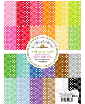 Doodlebug Design Inc. PRE-ORDER Plaid-Polka Dot Rainbow 6x8 Inch Petite Prints Paper Pad (9061)