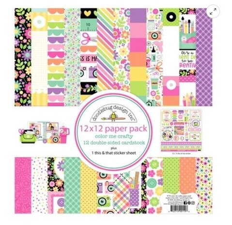 Doodlebug Design Inc. Color Me Crafty 12x12 Inch Paper Pack (9110) Doodlebug Design Inc. Color Me Crafty 12x12 Inch Paper Pack (9110)