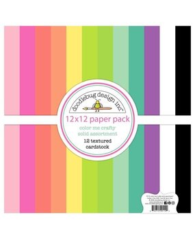 Doodlebug Design Inc. PRE-ORDER Color Me Crafty 12x12 Inch Textured Cardstock Solid Paper Pack (9112)
