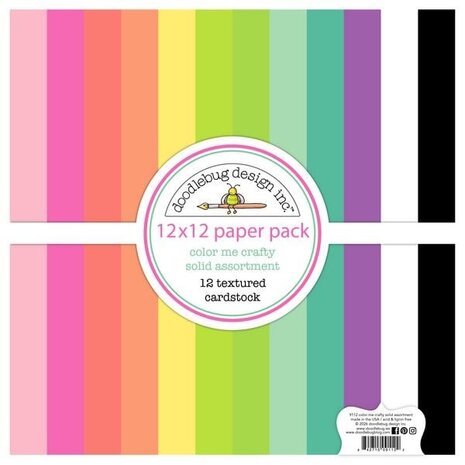 Doodlebug Design Inc. Color Me Crafty 12x12 Inch Textured Cardstock Solid Paper Pack (9112)