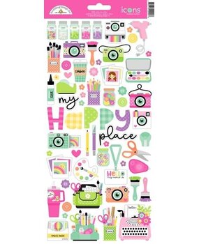 Doodlebug Design Inc. PRE-ORDER Color Me Crafty Icons Stickers (9095)