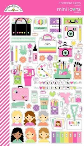 Doodlebug Design Inc. Color Me Crafty Mini Icons Stickers (9076)