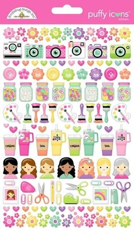 Doodlebug Design Inc. Color Me Crafty Puffy Icons Stickers (9077)