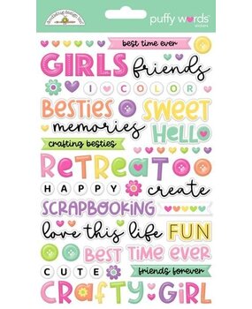 Doodlebug Design Inc. PRE-ORDER Color Me Crafty Puffy Words Stickers (9078)