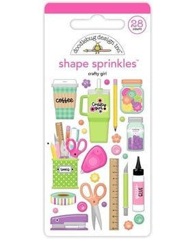 Doodlebug Design Inc. PRE-ORDER Color Me Crafty Crafty Girl Shape Sprinkles (9063)