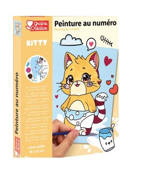 Graine Creative Schilderen op nummer 18x22cm Kitty (750261) Graine Creative Schilderen op nummer 18x22cm Kitty (750261)