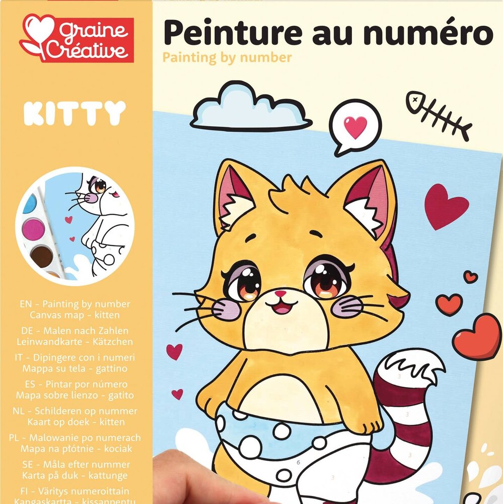 Graine Creative Schilderen op nummer 18x22cm Kitty (750261)