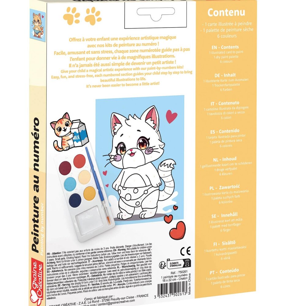 Graine Creative Schilderen op nummer 18x22cm Kitty (750261)