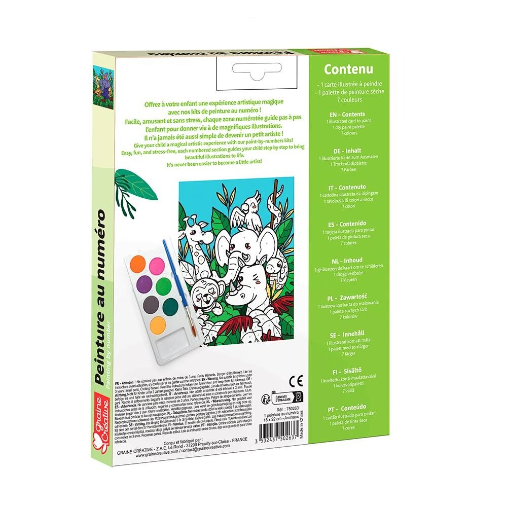 Graine Creative Schilderen op nummer 18x22cm Jungle Party (750263)